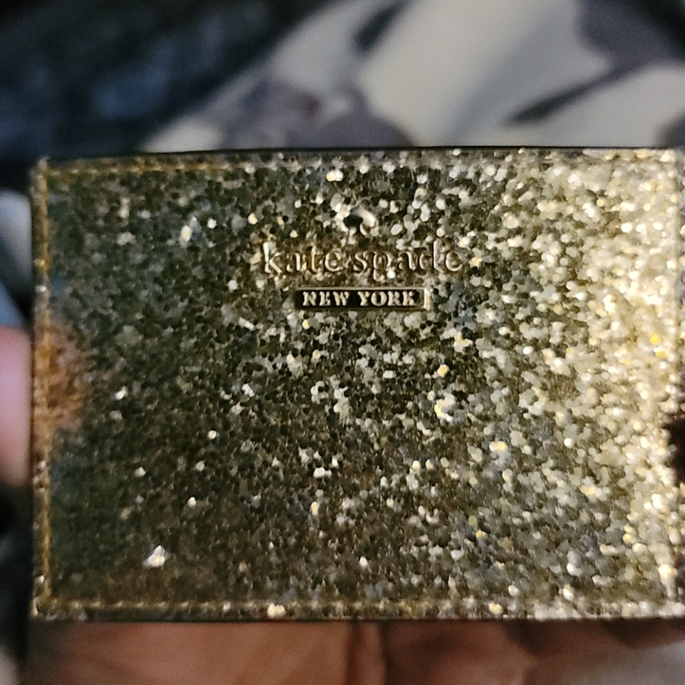 Kate Spade Glitter Gold Credit Card Holder